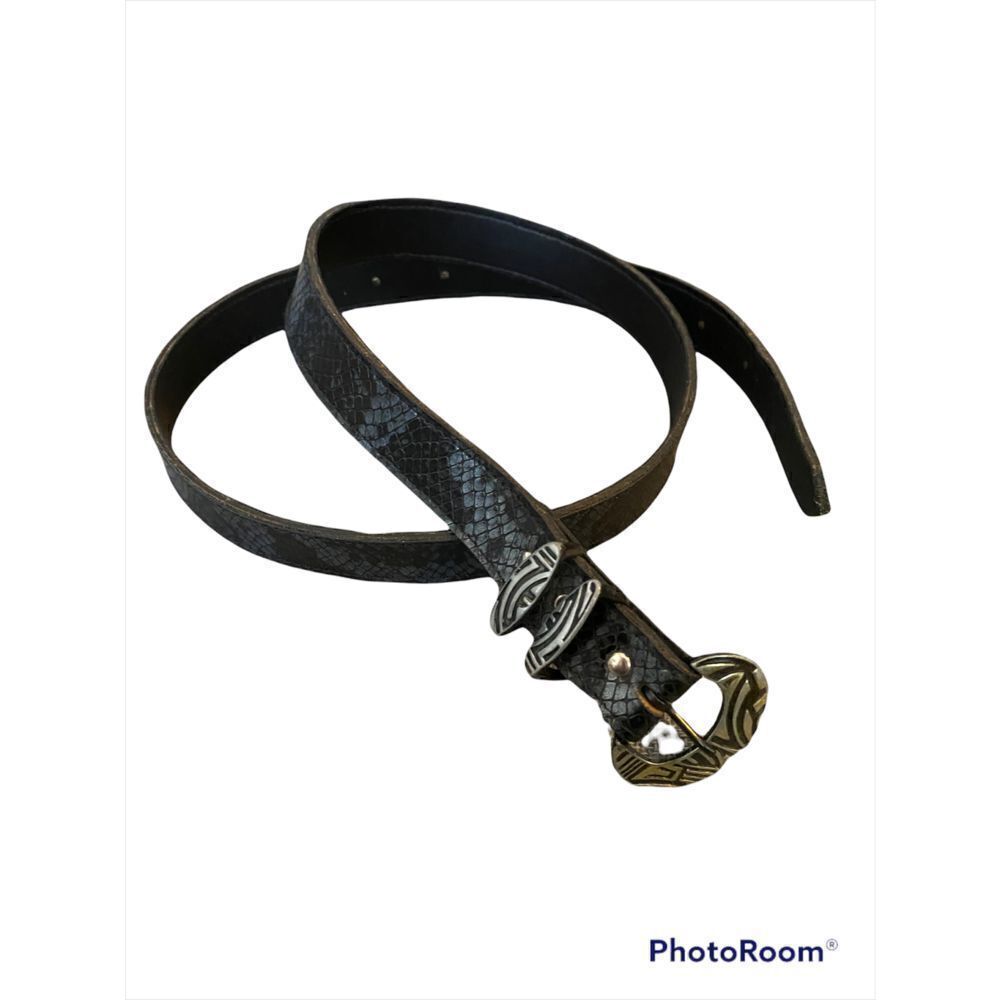 Vintage Faux Snakeskin Black/Gray Belt
